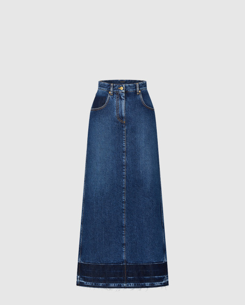 [LOUIS VUITTON-루이비통]워시드 로 데님 스커트 1AFTGF