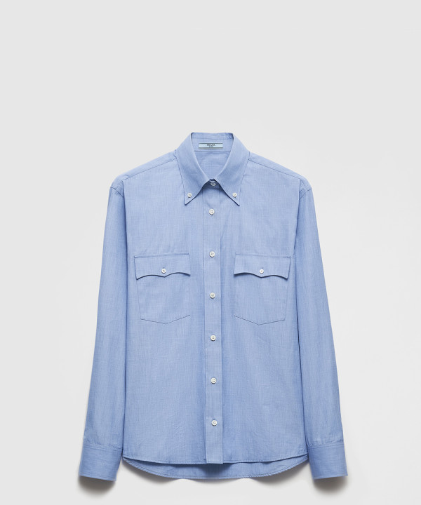 [PRADA-프라다]포플린 셔츠 사파이어 P437H1