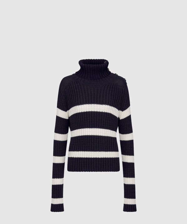 [DIOR-디올]마리니에르 버튼 하이 칼라 스웨터 444S2