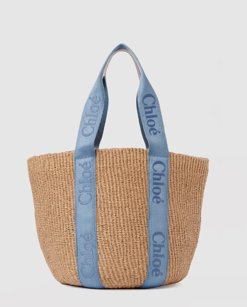 [CHLOE-끌로에]천연 섬유 WOODY 라지 토트백 AS380