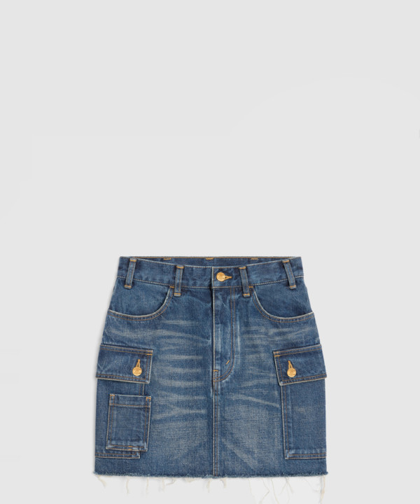 [CELINE-셀린느]다크 카고 미니 유니온 주프 워시 데님 2S2673