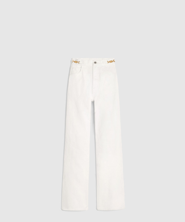 [CELINE-셀린느]제인 플레어 진 옵틱 화이트 워시 데님 2N8606