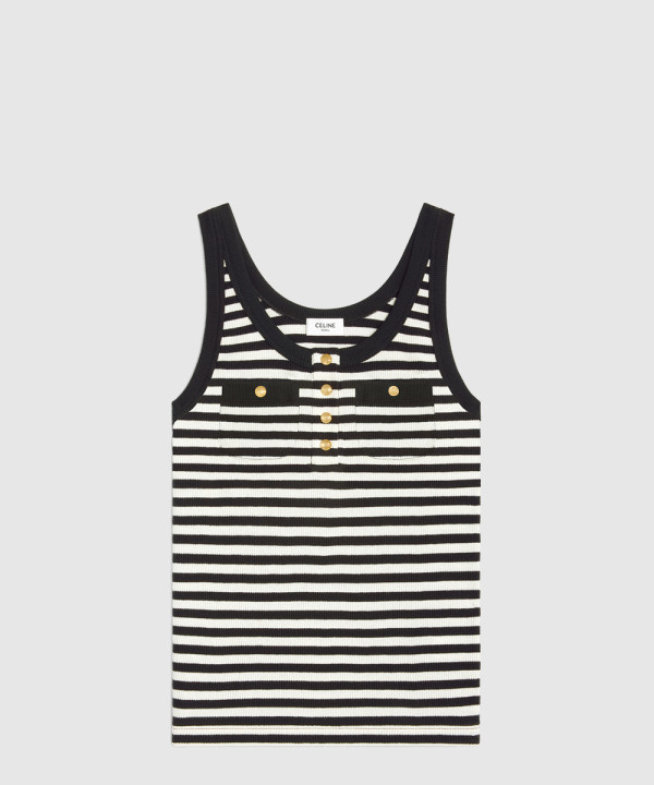 [CELINE-셀린느]마리니에르 탱크 탑 리브드 코튼 저지 2X47H1