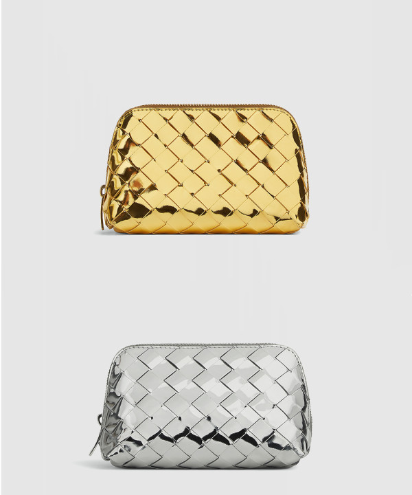 [BOTTEGA-보테가베네타]스몰 인트레치아토 반달 뷰티 파우치 764044