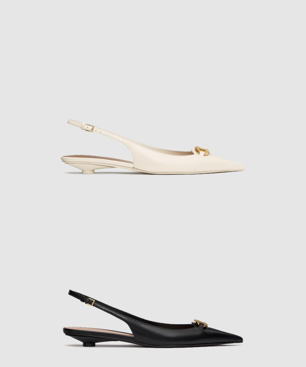 [VALENTINO-발렌티노]볼드 에디션 송아지 가죽 슬링백 발레리나
