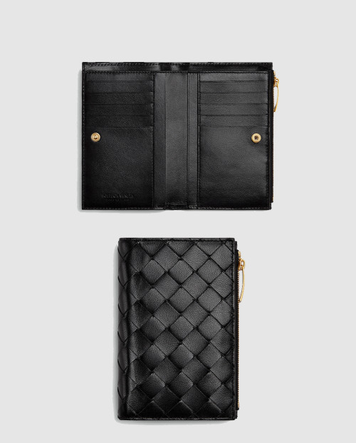 [BOTTEGA-보테가베네타]미디엄 인트레치아토 폴더형 지퍼 지갑 667468