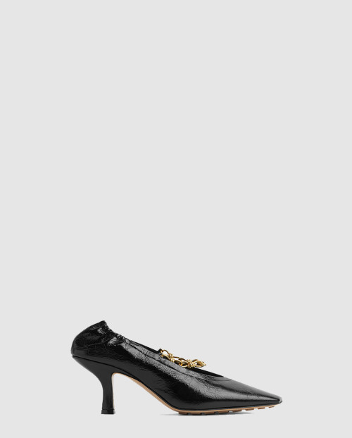 [BOTTEGA-보테가베네타]샤프 체인 펌프스 796473