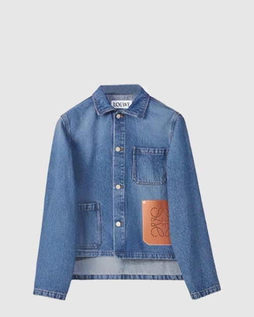 [LOEWE-로에베]아나그램 레더포켓 데님 자켓