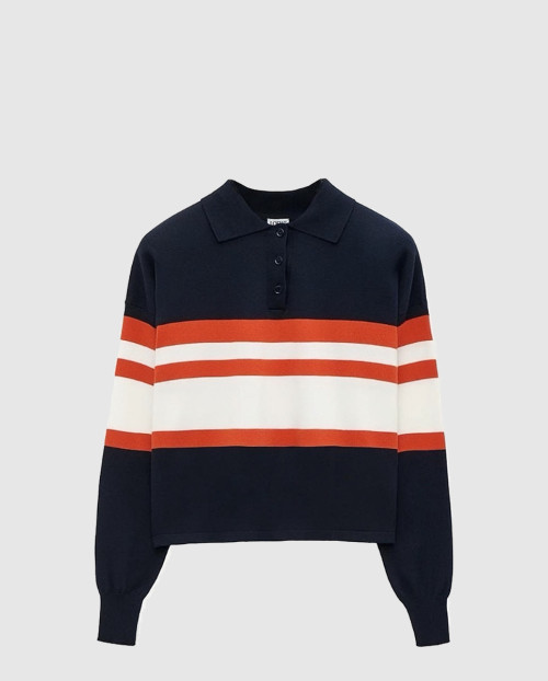 [LOEWE-로에베]코튼 폴로 스트라이프 스웨터