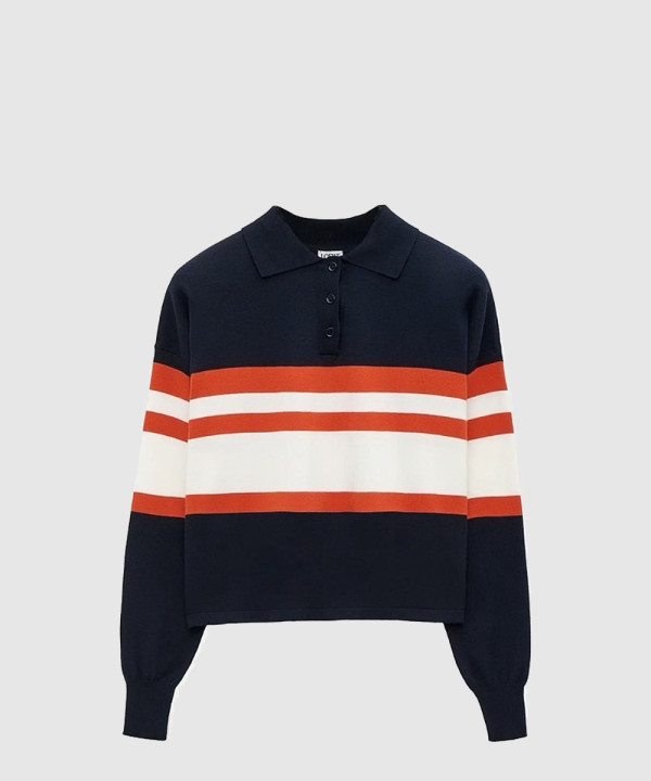 [LOEWE-로에베]코튼 폴로 스트라이프 스웨터