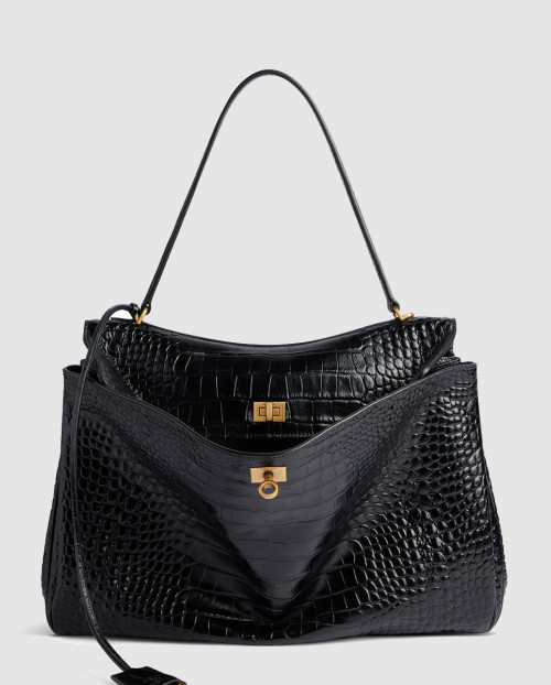 [BALENCIAGA-발렌시아가] 로데오 라지 크로커다일 엠보싱 핸드백 789744