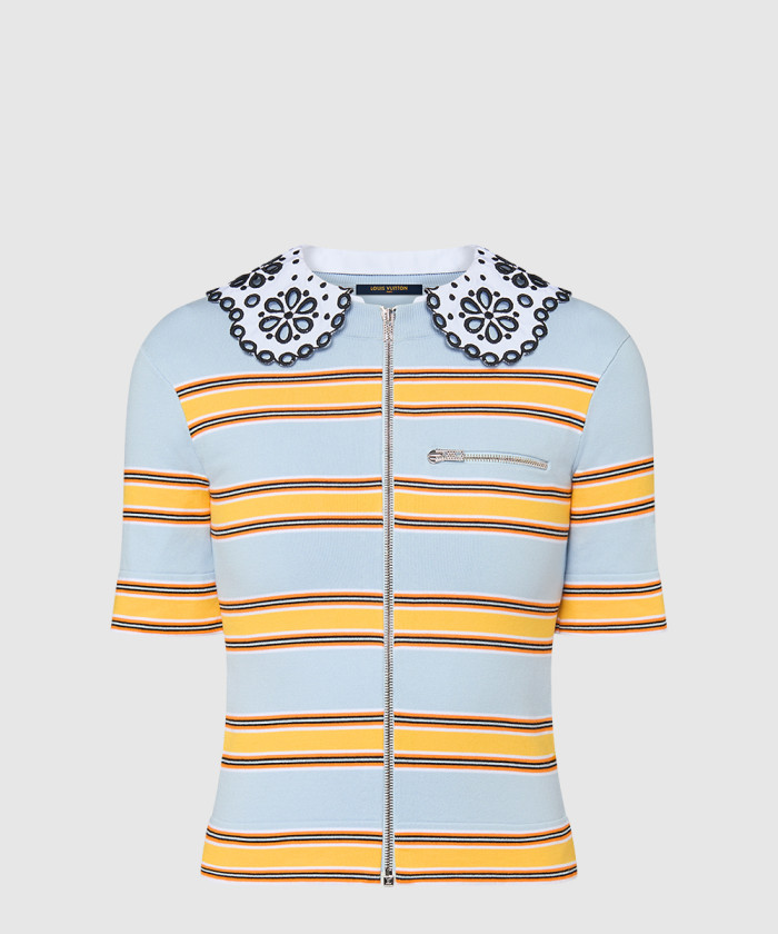 레플리카|이미테이션 louis-vuitton-루이비통칼라-디테일-스트라이프드-니트-톱-1afuab