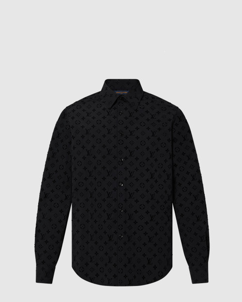 [LOUIS VUITTON-루이비통]엠브로이더드 롱 슬리브드 코튼 셔츠 1A979D