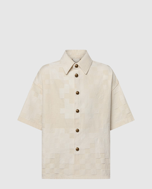 [LOUIS VUITTON-루이비통]다미에 쇼트 슬리브드 데님 셔츠 1AFQZO