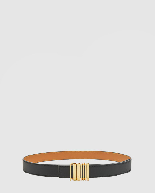 [LOEWE-로에베]클래식 소가죽 LOEWE 기하학 벨트