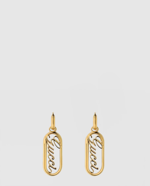[GUCCI-구찌]스크립트 디테일의 후프 귀걸이 796874