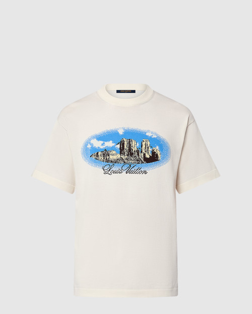 [LOUIS VUITTON-루이비통]그래픽 쇼트 슬리브드 코튼 크루넥 1AFXK4