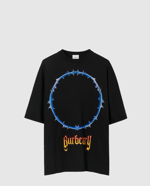 [BURBERRY-버버리]가시 덩쿨 로고 프린트 코튼 오버사이즈 티셔츠 80702431