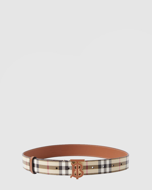 [BURBERRY-버버리]체크 레더 TB 벨트 80704121