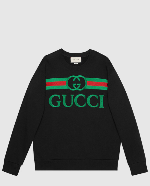 [GUCCI-구찌]로고 자수 라운드 맨투맨 티셔츠 469250