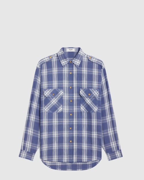 [CELINE-셀린느]코튼 체크무늬 오버셔츠 2C50A6
