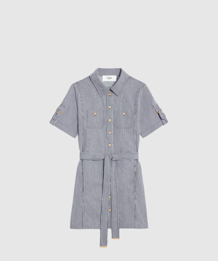 레플리카|이미테이션 celine-셀린느트라페즈-미니-드레스-스트라이프-코튼-2r33l8