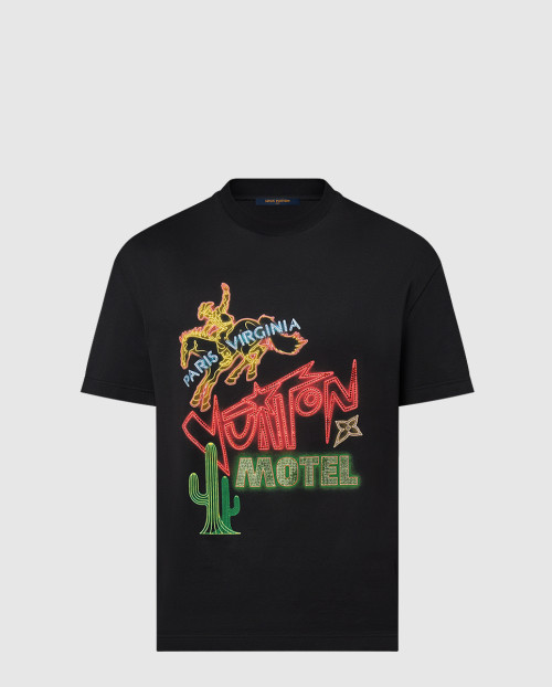 [LOUIS VUITTON-루이비통]그래픽 엠벨리시드 코튼 티셔츠 1AFXNG