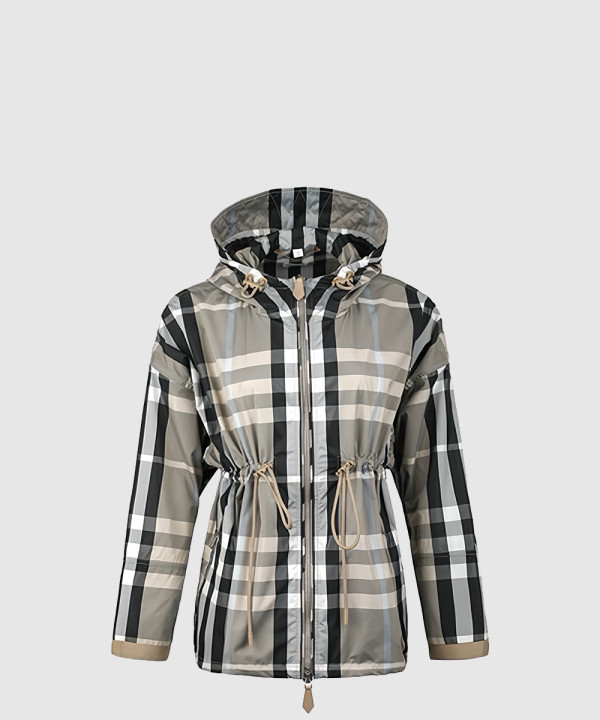 [BURBERRY-버버리]라이트체크 후드 윈드브레이커 더스티 샌드 자켓 80392331