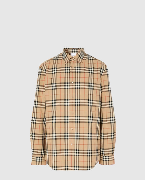 [BURBERRY-버버리]로고 아플리케 빈티지 체크 코튼 셔츠 80385211