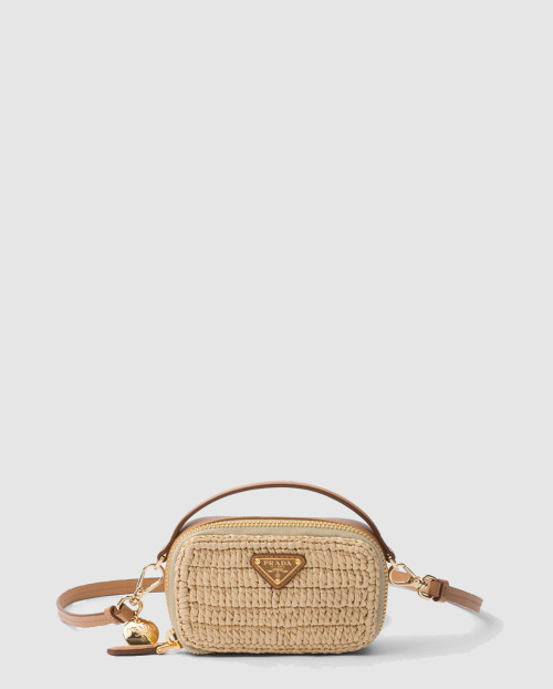 [PRADA-프라다]크로셰와 가죽 미니 파우치 1NR025