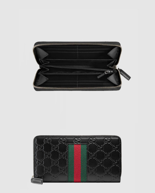 [GUCCI-구찌]GG 수프림 웹 지퍼월렛 ‎408831