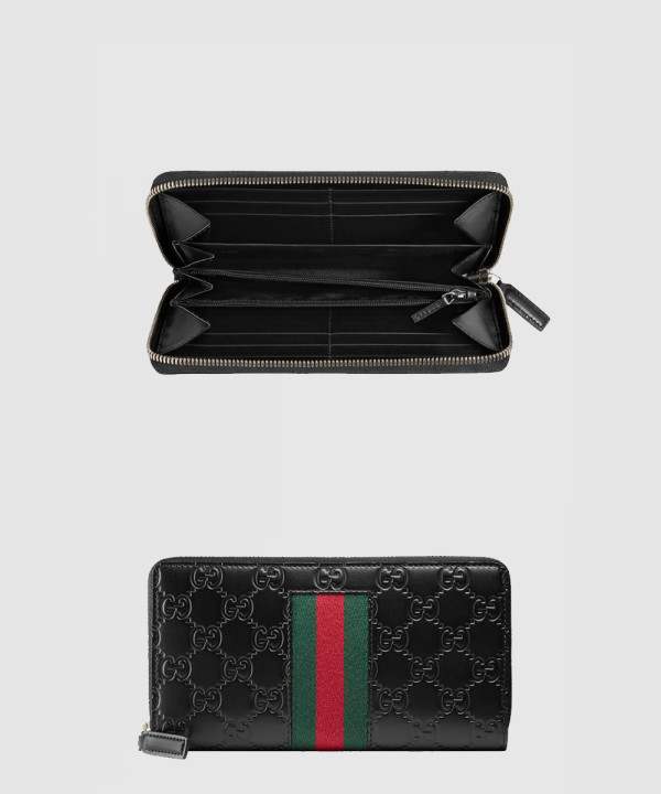[GUCCI-구찌]GG 수프림 웹 지퍼월렛 ‎408831