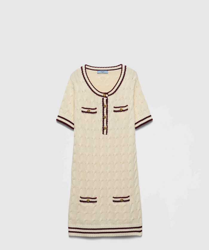 레플리카|이미테이션 prada-프라다라운드넥-코튼-미니-드레스-23a061