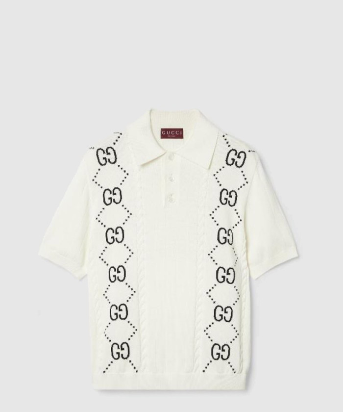 레플리카|이미테이션 gucci-구찌인타르시아-코튼-니트-폴로-탑-747086