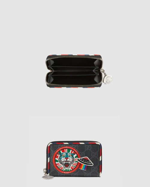 [GUCCI-구찌]슈프림 모노그램 자수지퍼 카드지갑 496343