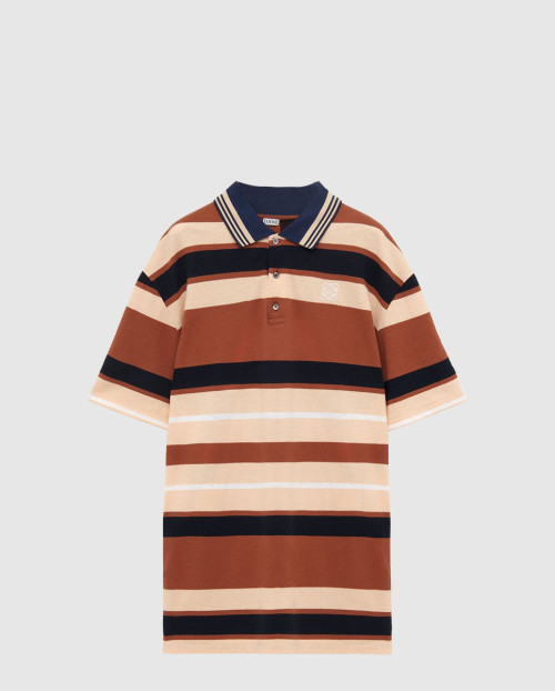 [LOEWE-로에베]스트라이프 코튼 린넨블렌드 피케 폴로 셔츠