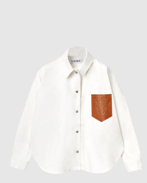 [LOEWE-로에베]데님 가죽 포켓 오버셔츠