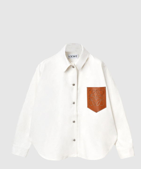 [LOEWE-로에베]데님 가죽 포켓 오버셔츠