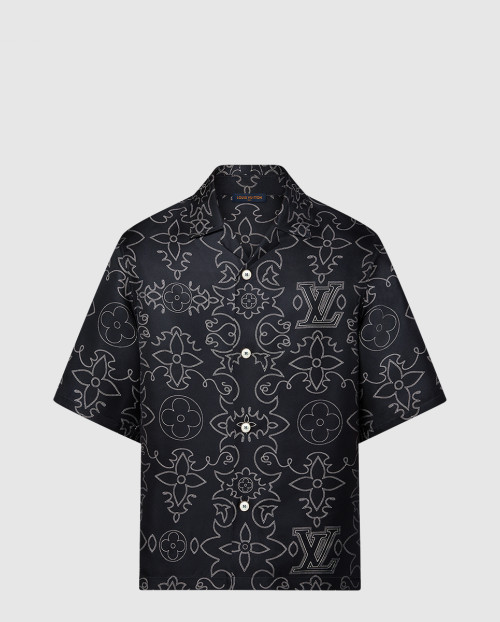 [LOUIS VUITTON-루이비통]프린티드 쇼트 슬리브드 실크 셔츠 1AFWSA