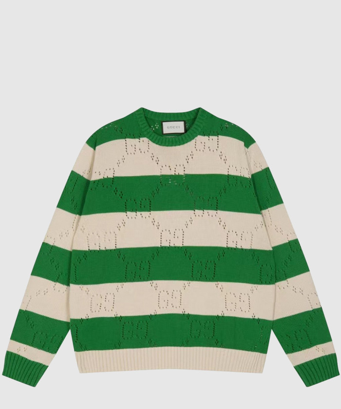 레플리카|이미테이션 gucci-구찌스트라이프-투톤-크루넥-코튼-니트-729536