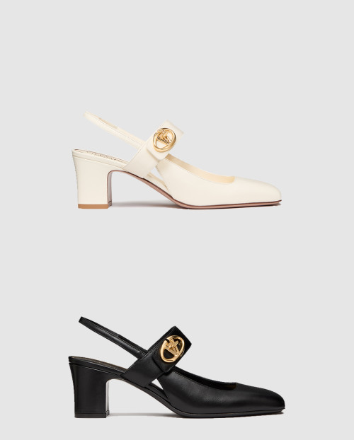 [VALENTINO-발렌티노]브이로고 슬링백 펌프스