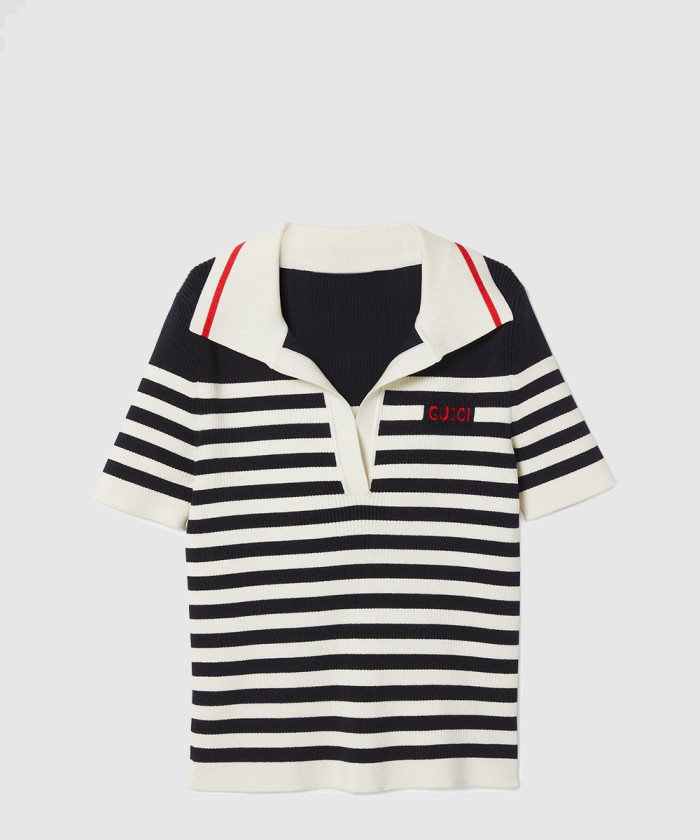 레플리카|이미테이션 gucci-구찌코튼-비스코스-리브-폴로-탑-786429