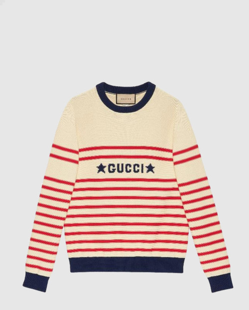 [GUCCI-구찌]스타 로고 스트라이프 니트 티셔츠 692149