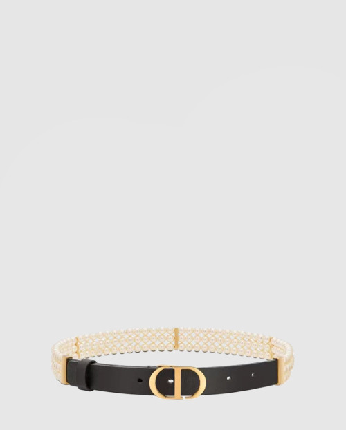 [DIOR-디올]유리구슬 스무스카우 가죽벨트 B0292