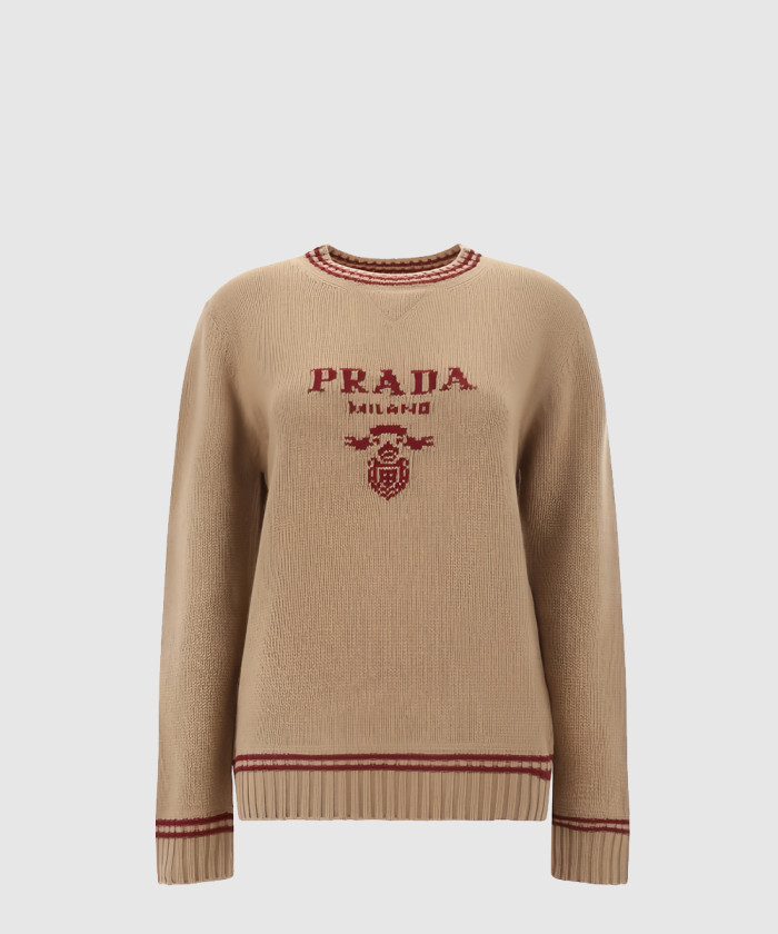 레플리카|이미테이션 prada-프라다캐시미어-및-울-로고-크루넥-스웨터-p24g1v