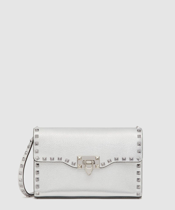 [VALENTINO-발렌티노]스몰 락스터드 그레인 메탈릭 송아지가죽 크로스바디백