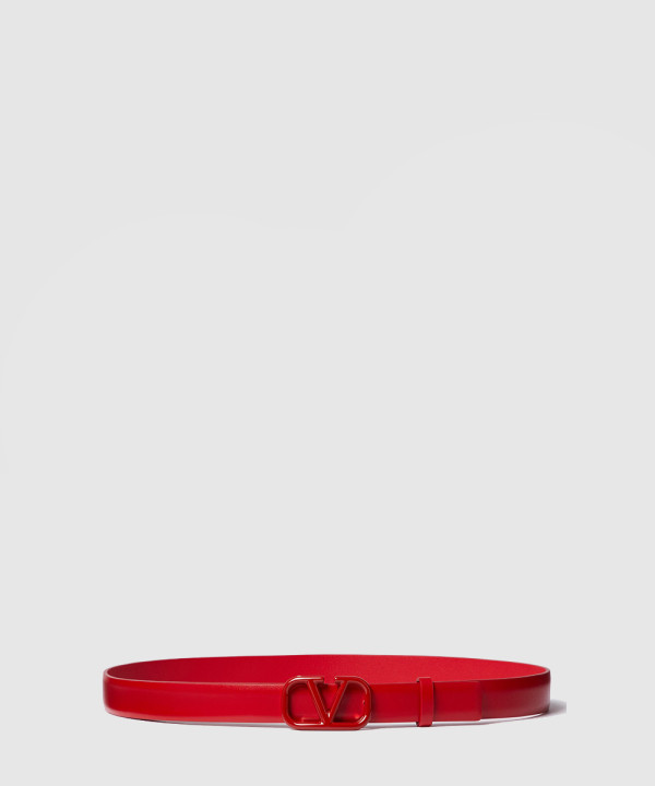 [VALENTINO-발렌티노]브이로고 시그니처 유광 송아지 가죽 벨트