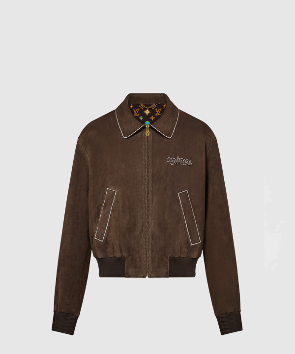 [LOUIS VUITTON-루이비통]엠브로이더드 스웨이드 카프스킨 보머 1AFPWA