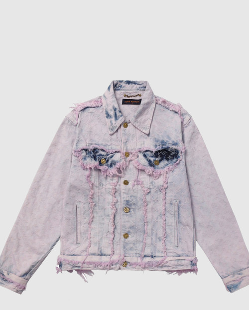 [LOUIS VUITTON-루이비통]프린지드 모노그램 보이후드 데님 재킷 1AB4TB