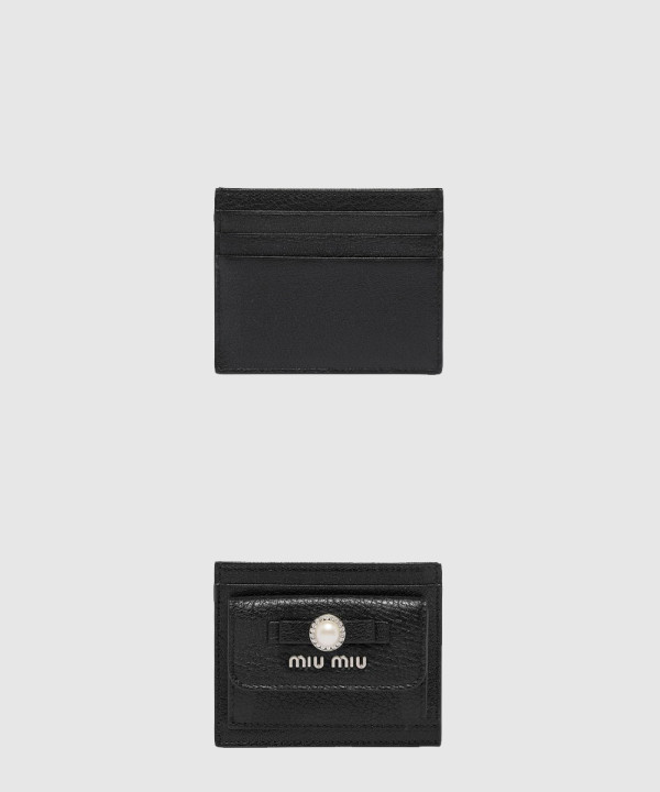 [MIUMIU-미우미우]마드라스 가죽 카드 지갑 5MC081
